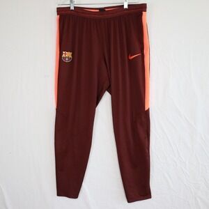 FC Barcelona Pants Mens 2XL XXL Nike Dri-Fit Activewear Soccer Athletic Maroon